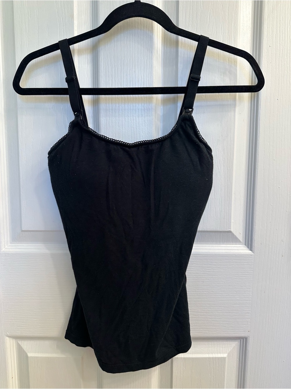 Kindred Bravely Picot Trim Nursing Camisole - Black - Small